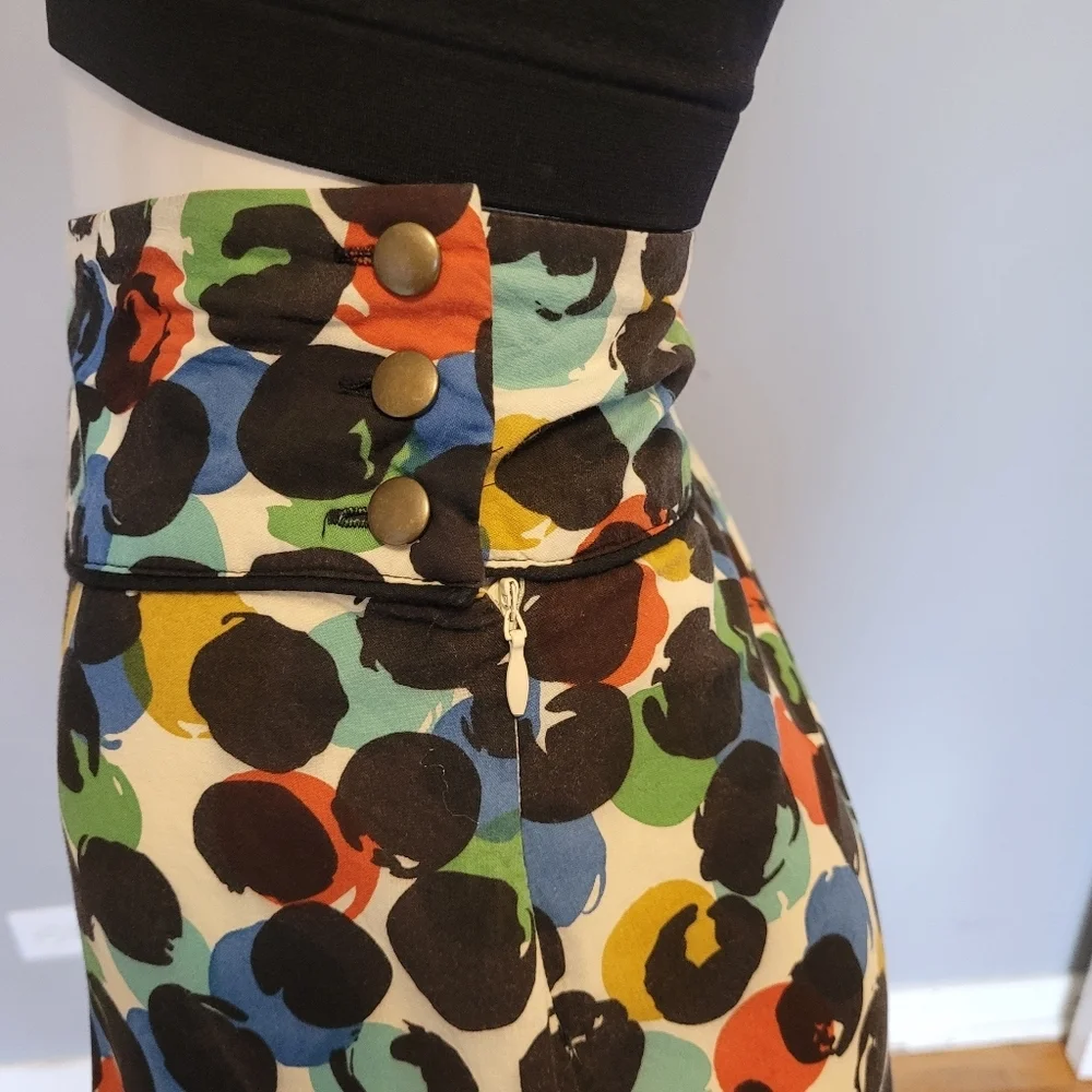 Anthropologie Edme & Esyllte Watercolor Polka Dot Skirt, VGUC, Size 10 - Picture 8 of 11